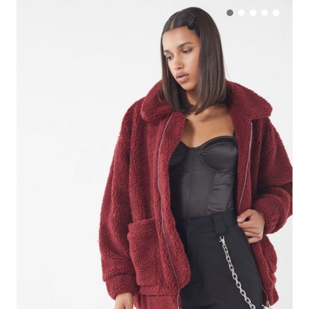 I.AM.GIA x Urban Outfitters Maroon Teddy Coat